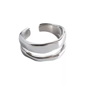 Bague ajustable femme argent