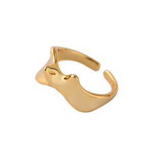 Bague ajustable femme plaqué or