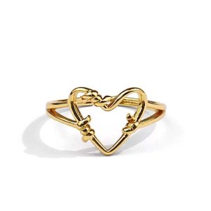 Bague fine coeur or