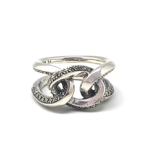 Bague Chaine en argent et marcassites