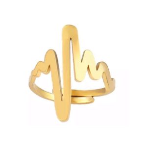 Bague ouverte acier doré