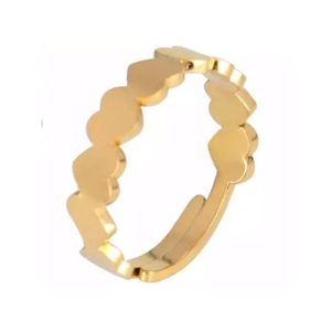 Bague ouverte coeurs