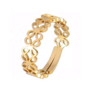 Bague ouverte fleurs