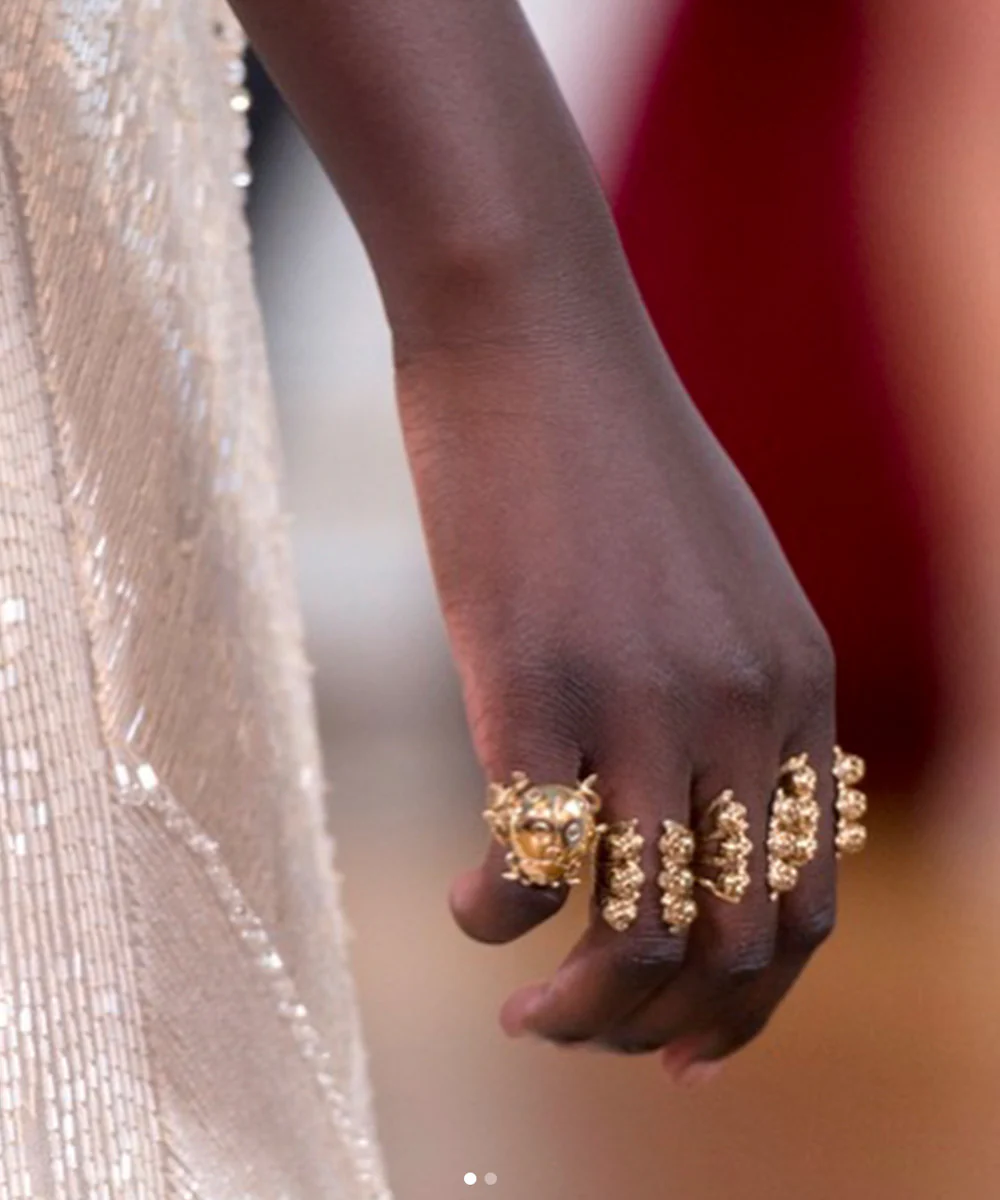 Bague 8 têtes de mort en bronze - Bernard Delettrez – Image 2