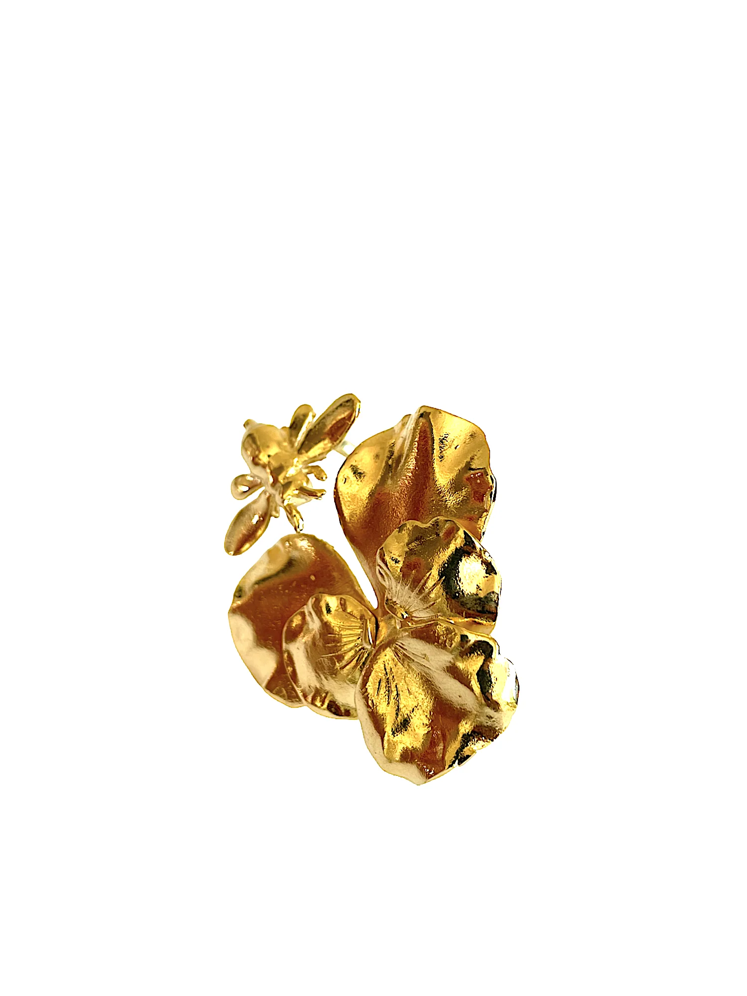 Bague Double Deux Doigts Pensée Bee Dorée – Image 3