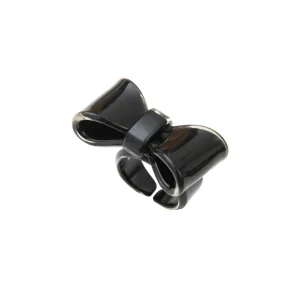 Bague Maia taille ajustable en acétate noir