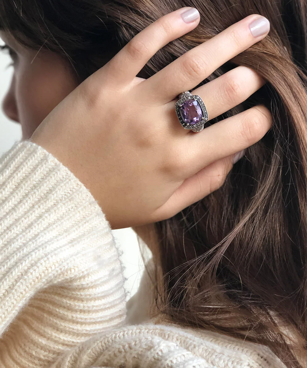 Bague art deco améthyste – Image 2