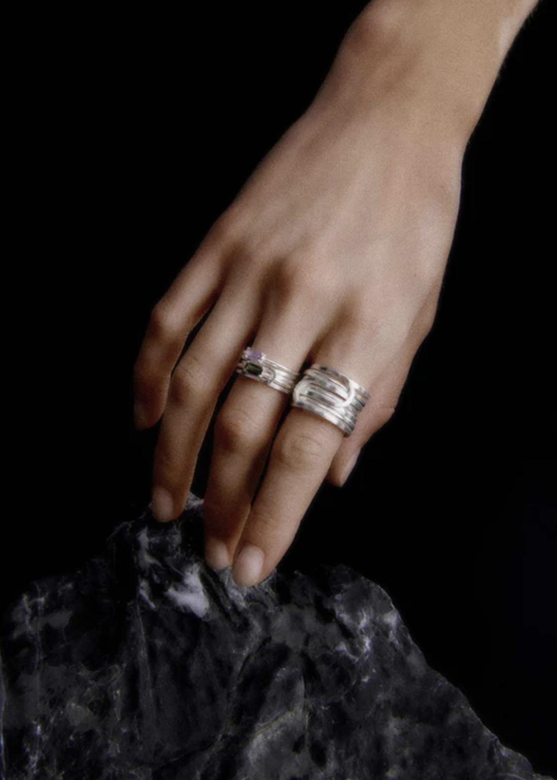 Bague argent améthyste et tourmaline – Forma – Image 2