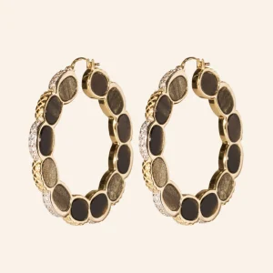 Boucles d'oreilles Amara - Obsidienne Dorée