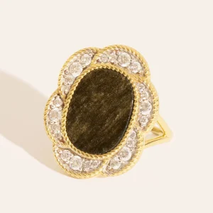 Bague Esmée - Obsidienne dorée