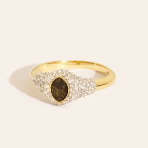 Bague Gigi - Obsidienne dorée