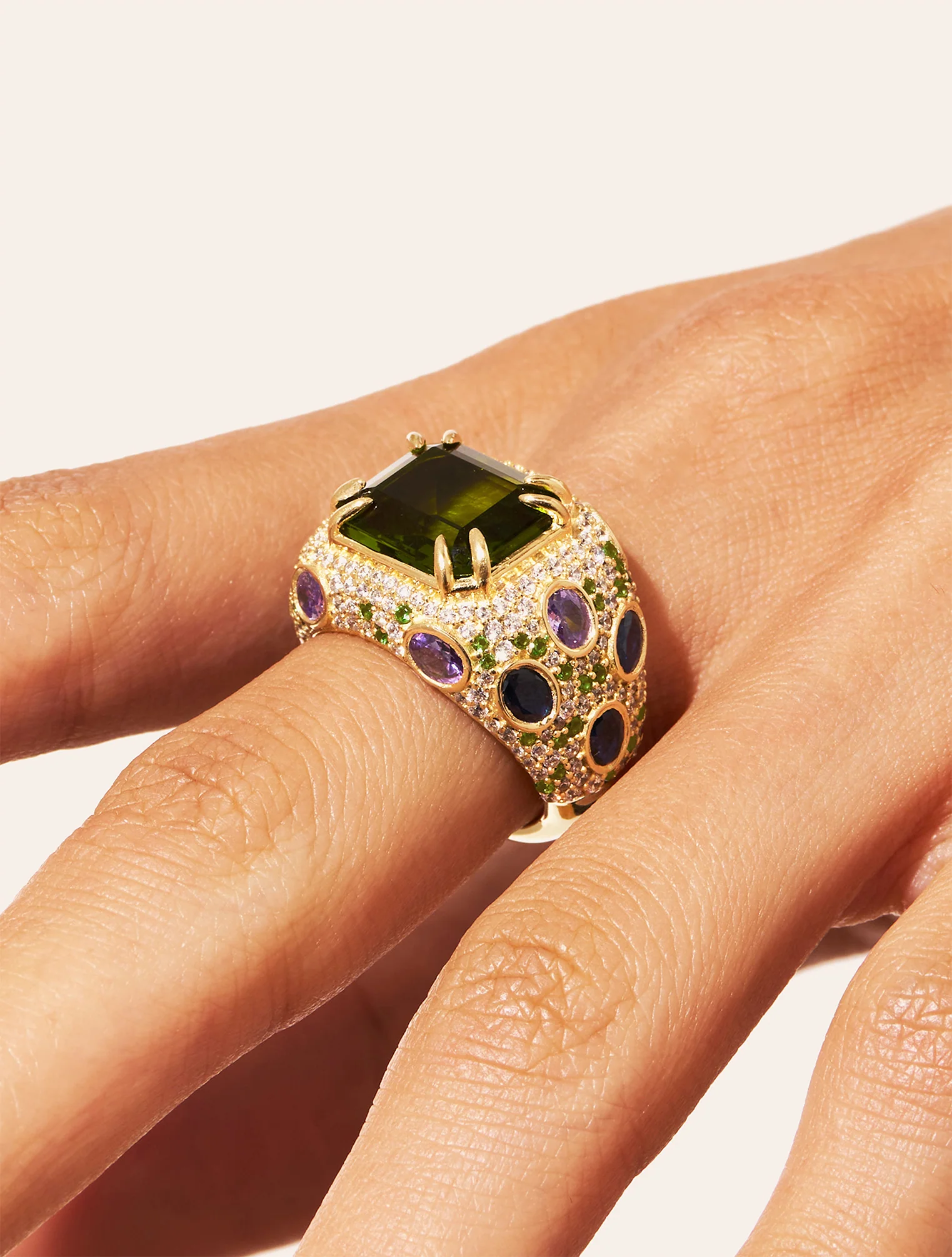 Bague Panthère - Quartz coloré vert – Image 4