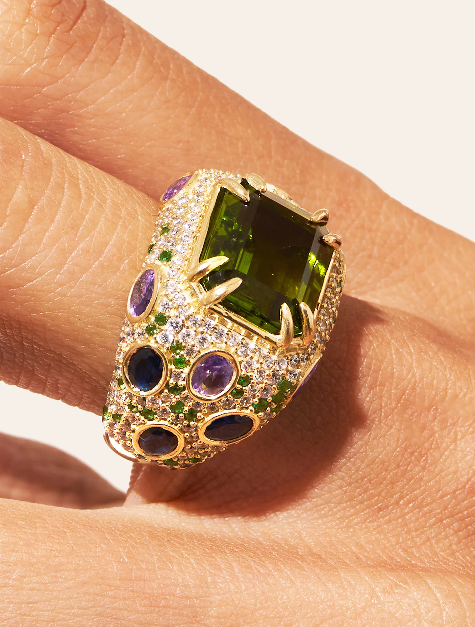 Bague Panthère - Quartz coloré vert – Image 2