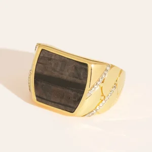 Bague Seema - Onyx Texturé