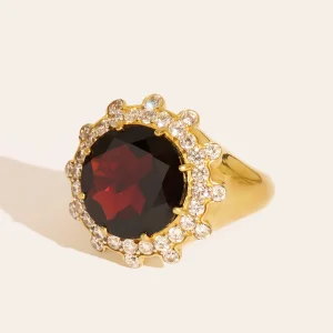 Bague Soleil sauvage - Quartz coloré grenat