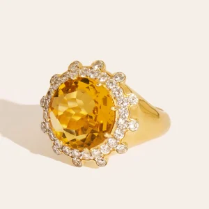 Bague Soleil sauvage - Quartz coloré jaune