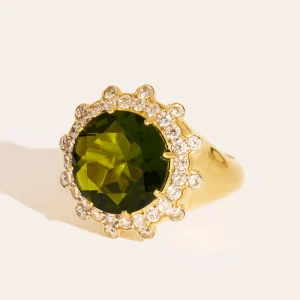 Bague Soleil sauvage - Quartz coloré vert