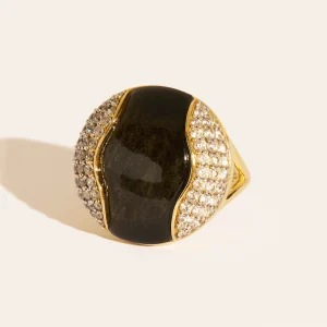 Bague Vertige - Obsidienne dorée