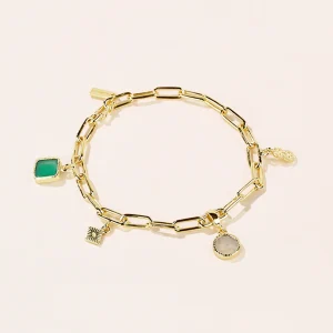 Bracelet Arya - Onyx Vert et Pierre de Lune