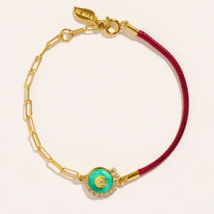 Bracelet coquillage - Bordeaux/Turquoise