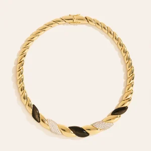 Collier Amenza - Obsidienne Dorée