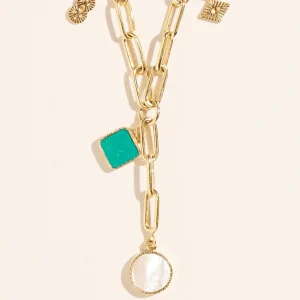 Sautoir Arya - Turquoise et Nacre