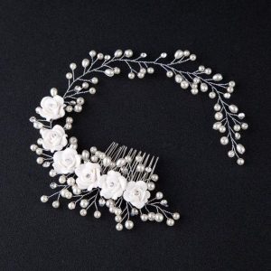 Bijou de tête de mariée au motif fleur