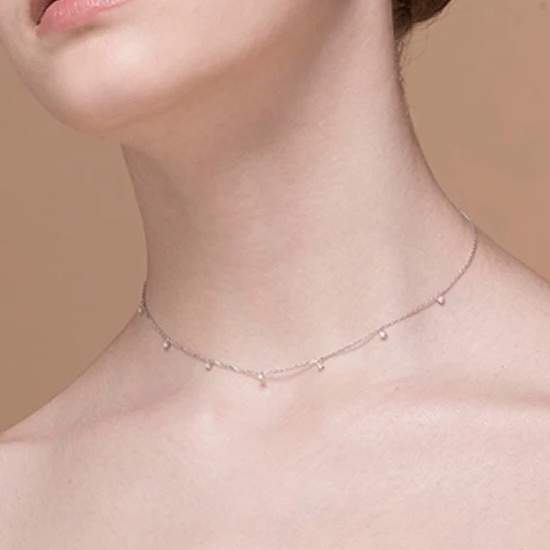 Bijoux fantaisie argent- ras du cou swarovski – Image 2