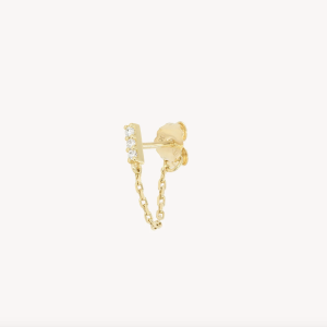 Boucle d’oreille or jaune et diamants blancs – Iris