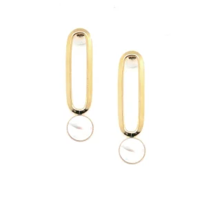 Boucles d'oreille nacre dorées Shape M - Isabelle Michel