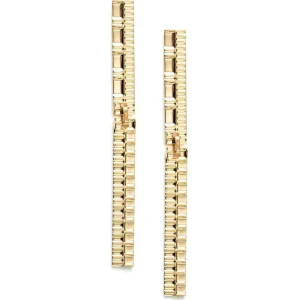 Boucles d'oreille longues dorées Gearing XL - Isabelle Michel