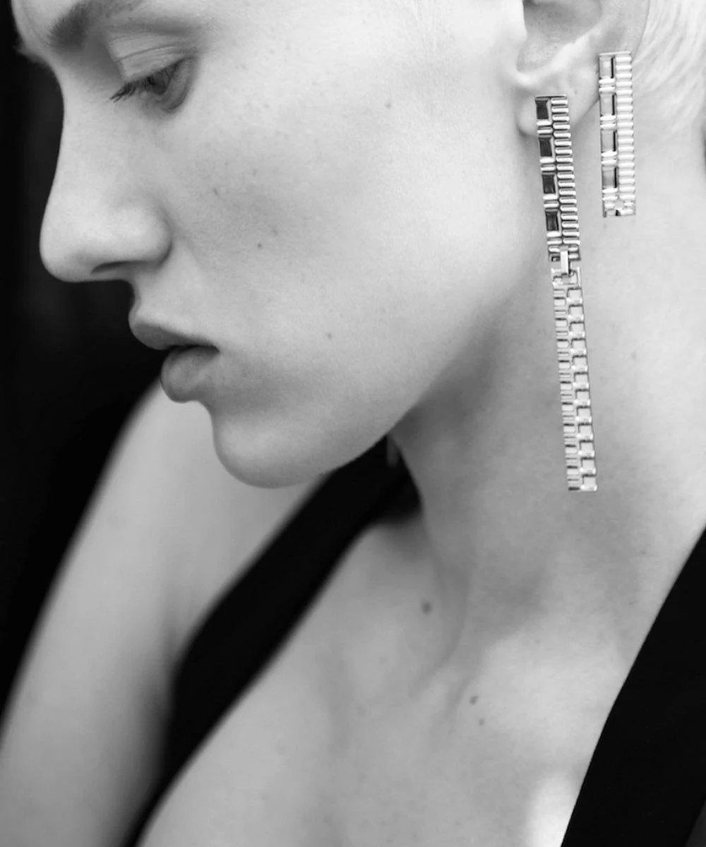 Boucles d'oreille mixte argent Gearing - Isabelle Michel – Image 2