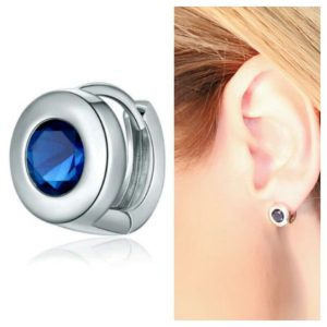 Boucles d&rsquo;oreilles zirconium bleu