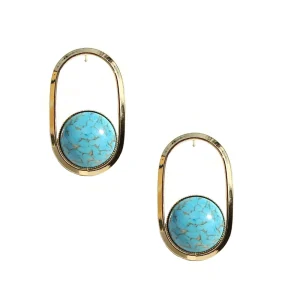 Boucles d'oreille 70 turquoises- Isabelle Michel