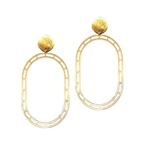 Boucles d'oreille longues dorées STORE - Isabelle Michel