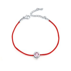 Bracelet cordon Swarovski rose