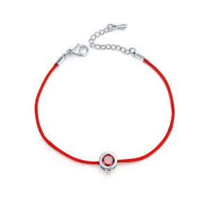 Bracelet cordon Swarovski rouge