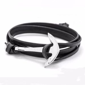 Bracelet femme ancre noir