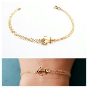 Bracelet femme ancre or