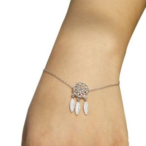Bracelet femme attrape rêves argent
