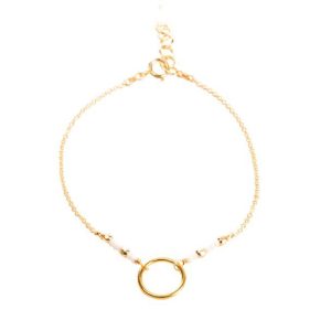 Bracelet cercle or perles