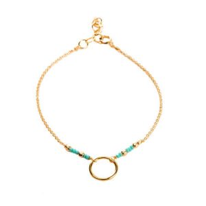 Bracelet cercle or turquoise