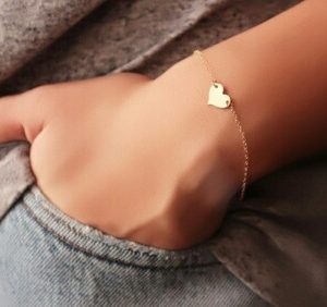 Bracelet femme coeur or