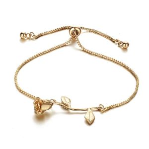 Bracelet femme rose plaqué or