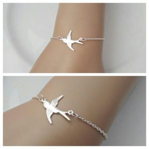 Bracelet femme hirondelle argent