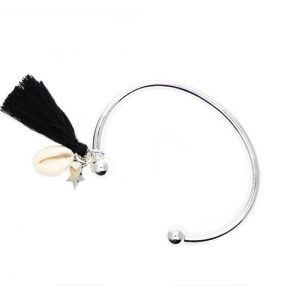 Bracelet jonc coquillage noir