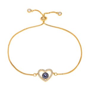 Bracelet mariage coeur bleu or