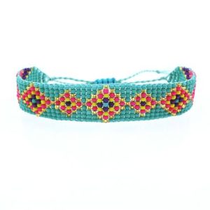 Bracelet femme rocaille turquoise