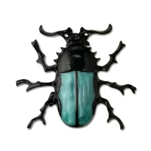 Broche Scarabée Noir & Vert