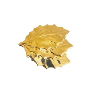 Broche 3 Feuilles Dorée
